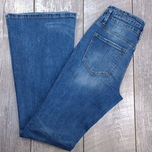 Vervet Womens High Rise Button Fly Flare Jeans Size 27x34 Blue Denim Stretch